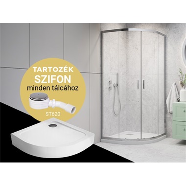 H2O COMFORT A 90 ZUHANYKABIN + NERO A 90 ZUHANYTÁLCA + ST620 SZIFON