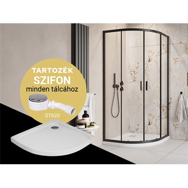 H2O COMFORT A FEKETE 90 ZUHANYKABIN + SLIM NERO A 90 ZUHANYTÁLCA + ST620 SZIFON H2O COMFORT A FEKETE 90 ZUHANYKABIN + SLIM NERO A 90 ZUHANYTÁLCA + ST620 SZIFON
