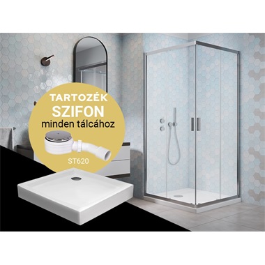 H2O COMFORT C FEKETE 90 ZUHANYKABIN + NERO C 90 ZUHANYTÁLCA + ST620 SZIFON H2O COMFORT C FEKETE 90 ZUHANYKABIN + NERO C 90 ZUHANYTÁLCA + ST620 SZIFON