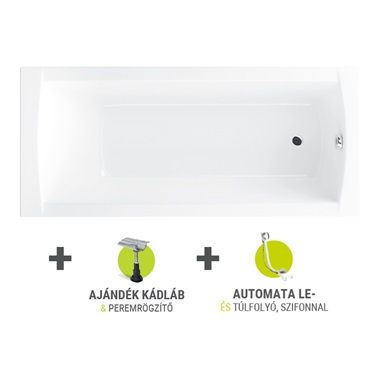 M-Acryl VIVA 170x75 KÁD + M-Acryl kádláb + Lefolyó M-Acryl VIVA 170x75 KÁD + M-Acryl kádláb + Lefolyó
