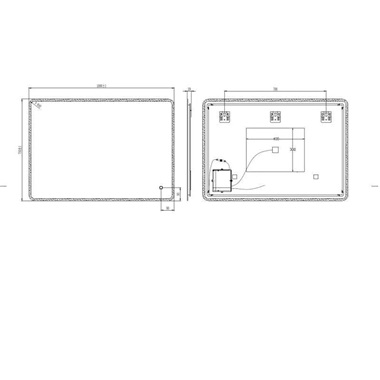 Arezzo design LED tükör 100x70x3 cm