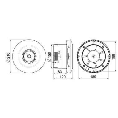 Awenta WXO150 Orbit ventilátor  mennyezeti, alap