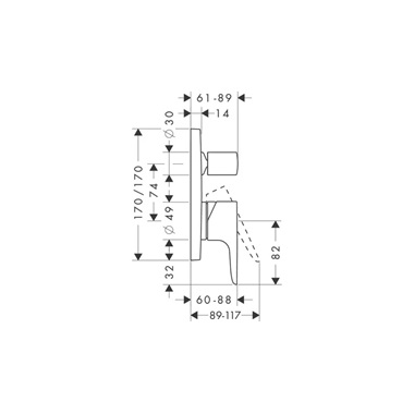 Axor Citterio M egykaros falsík alatti kálcsaptelep króm
