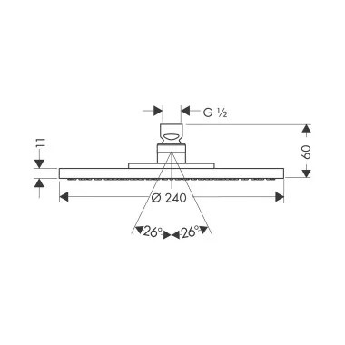 Axor fejzuhany 24 cm, króm