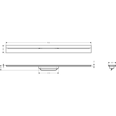 Axor DrainFinish zuhanyfolyóka 90 cm, szálcsiszolt bronz