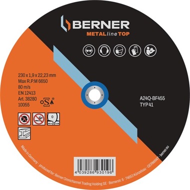 Berner vágókorong fém 115x1,0x22,23 mm,TOP