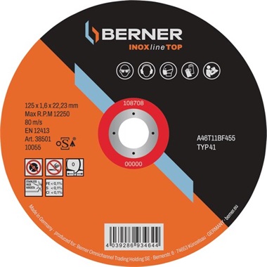 Berner Inox vágókorong 115x1x22, 23 mm, top