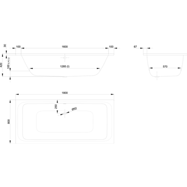 Bette Bettselect Duo kád 180x80 cm, fehér