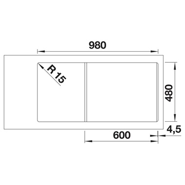 Blanco Adira XL 6S silgranit mosogatótálca 100x50x21,2 cm, kávé, excenterrel