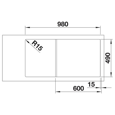 Blanco Axia III 6 S silgranit mosogatótálca 100x51x20,2 cm, balos, fekete, üveg vágólappal, excenterrel