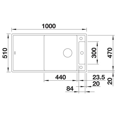 Blanco Axia III XL 6 S silgranit mosogatótálca 100x51x20,2 cm, fehér, üveg vágólappal, excenterrel