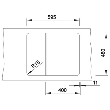 Blanco Zia 40 S mosogatócsaptelep 61,5x50x20,2 cm, fehér, excenter nélkül 