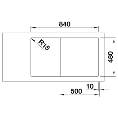 Blanco Zia 5 S silgranit mosogatótálca 86x50x20,2 cm, fekete