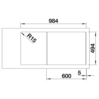 Blanco Collectis 6 S silgranit mosogatótálca 100x51x20,2 cm, fekete, excenterrel