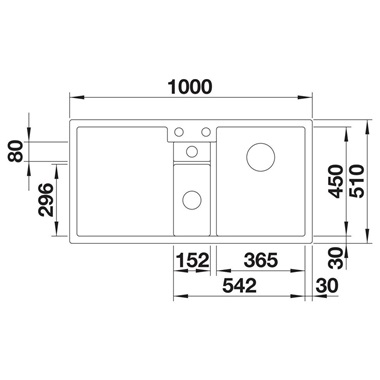 Blanco Collectis 6 S silgranit mosogatótálca 100x51x20,2 cm, fekete, excenterrel