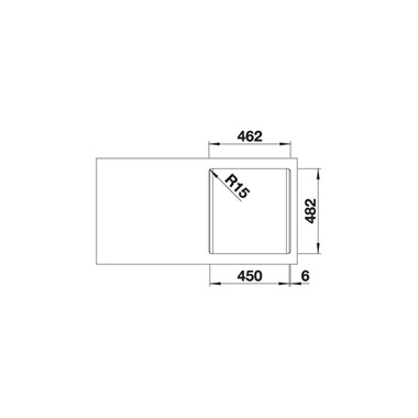 Blanco Dana 45 mosogatótálca 48×50 ×16,7 cm, rozsdamentes acél, excenter nélkül