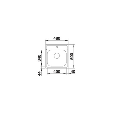 Blanco Dana 45 mosogatótálca 48×50 ×16,7 cm, rozsdamentes acél, excenter nélkül