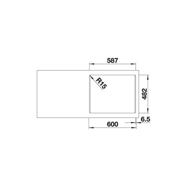 Blanco Dana 6 mosogatótálca rozsdamentes acél 60,5x50x16,7 cm, excenter nélkül