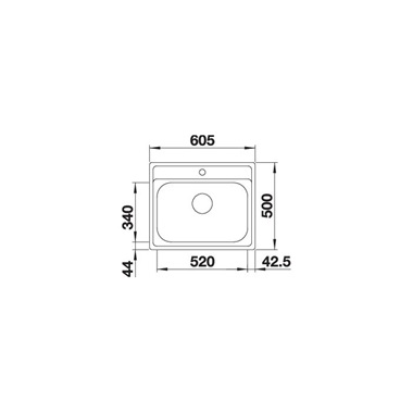 Blanco Dana 6 mosogatótálca rozsdamentes acél 60,5x50x16,7 cm, excenter nélkül