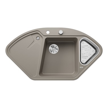 Blanco Delta II silgranit mosogatótálca105,7x57,5x19,5 cm, tartufo, tartozékokkal, excenterrel
