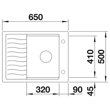 Blanco Elon 45 S silgranit mosogatótálca 65x50x20,2 cm, kávé, excenter nélkül