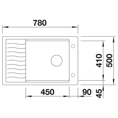 Blanco Elon XL 6 S silgranit mosogatótálca 78x50x20,2 cm, törtfehér, excenter nélkül