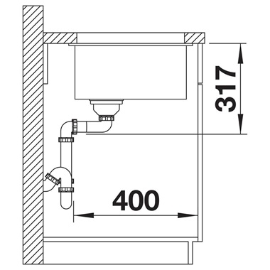 Blanco Etagon 500-U silgranit mosogatótálca 53x46x21,2 cm, fekete, lefolyó nélkül