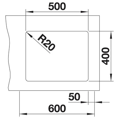 Blanco Etagon 500-U silgranit mosogatótálca 53x46x21,2 cm, fekete, lefolyó nélkül