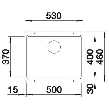 Blanco Etagon 500-U silgranit mosogatótálca 53x46x21,2 cm, fekete, lefolyó nélkül