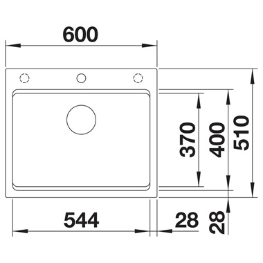 Blanco Etagon 6 silgranit mosogatótálca 60x51x23,2 cm, fekete, tartozékokkal, excenter nélkül