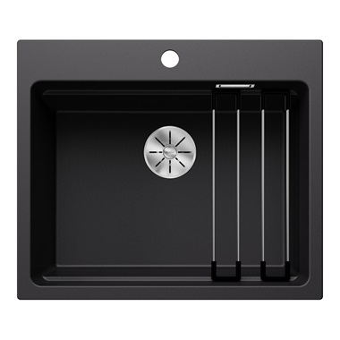 Blanco Etagon 6 silgranit mosogatótálca 60x51x23,2 cm, fekete, tartozékokkal, excenter nélkül