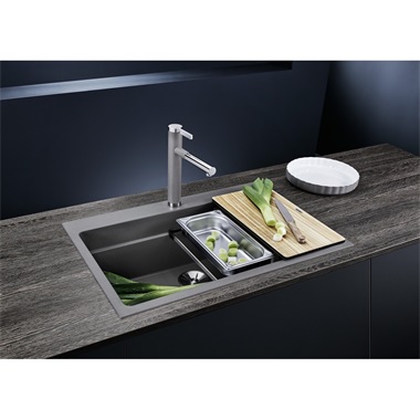 Blanco Etagon 6 silgranit mosogatótálca 60x51x23,2 cm, tartufo, tartozékokkal, excenter nélkül