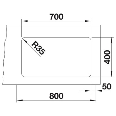 Blanco Etagon 700-U mosogatótálca 74x44x19,9 cm, rozsdamentes acél, excenter nélkül