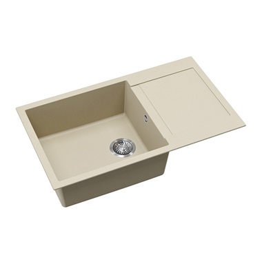 Evido Cubo XL 6S compact gránit mosogató 86x50 cm, bézs, excenterrel