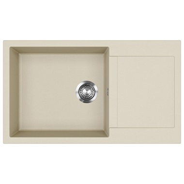 Evido Cubo XL 6S compact gránit mosogató 86x50 cm, bézs, excenterrel