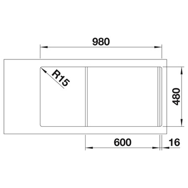 Blanco Faron XL 6 S silgranit mosogatótálca 100x 50x 21,2 cm, antracit, tartozékok nélkül, excenter nélkül