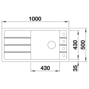 Blanco Faron XL 6 S silgranit mosogatótálca 100x 50x 21,2 cm, antracit, tartozékok nélkül, excenter nélkül