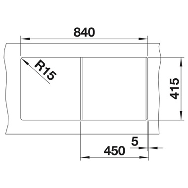 Blanco Favum 45 S silgranit mosogatótálca 86x43,5x19,2 cm, fekete, tartozék nélkül, excenter nélkül