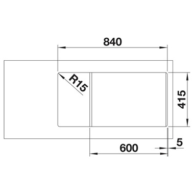 Blanco Favum XL6 S silgranit mosogatótálca 86x43,5x19,2 cm, fekete, tartozék nélkül, excenter nélkül