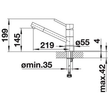 Blanco Kano álló magasnyomású mosogatócsaptelep antracit ,króm