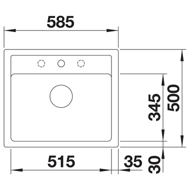 Blanco Legra 6 silgranit mosogatótálca 58,5x50 x20,2 cm, fekete, excenter nélkül, tartozékok nélkül