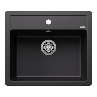 Blanco Legra 6 silgranit mosogatótálca 58,5x50 x20,2 cm, fekete, excenter nélkül, tartozékok nélkül