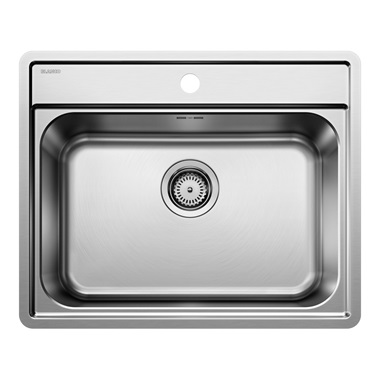Blanco Lemis 6-IF mosogatótálca 61,5 x50 x21,4 cm, fényezett rozsdamentes acél, 1 csaplyukkal, excenter nélkül