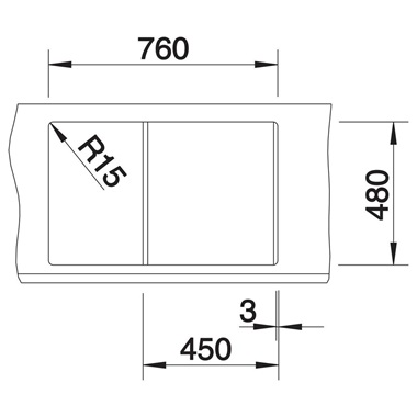 Blanco Metra 45 S silgranit mosogatótálca 78x50x20 cm, fehér, excenter nélkül