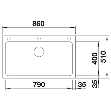 Blanco Metra 6 silgranit mosogatótálca 61,5 x50x20 cm, antracit, tartozékok nélkül, excenter nélkül