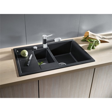 Blanco Metra 6 S compact silgranit mosogatótálca 78x50x20 cm, fekete, excenterrel