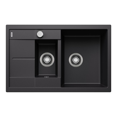 Blanco Metra 6 S compact silgranit mosogatótálca 78x50x20 cm, fekete, excenterrel