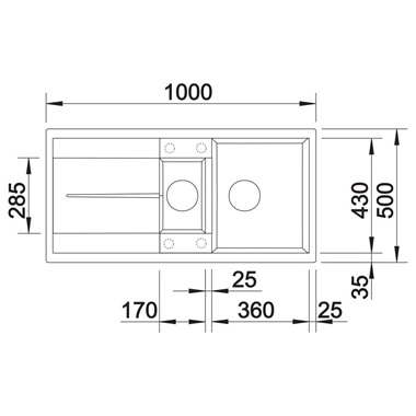 Blanco Metra 6 S silgranit mosogatótálca 100x50x20 cm, fehér, excenter nélkül