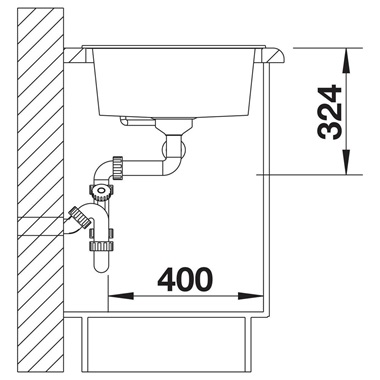 Blanco Metra 9 silgranit mosogatótálca 6x50x20,2 cm, palaszürke, excenter nélkül