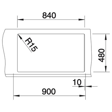 Blanco Metra 9 silgranit mosogatótálca 6x50x20,2 cm, palaszürke, excenter nélkül